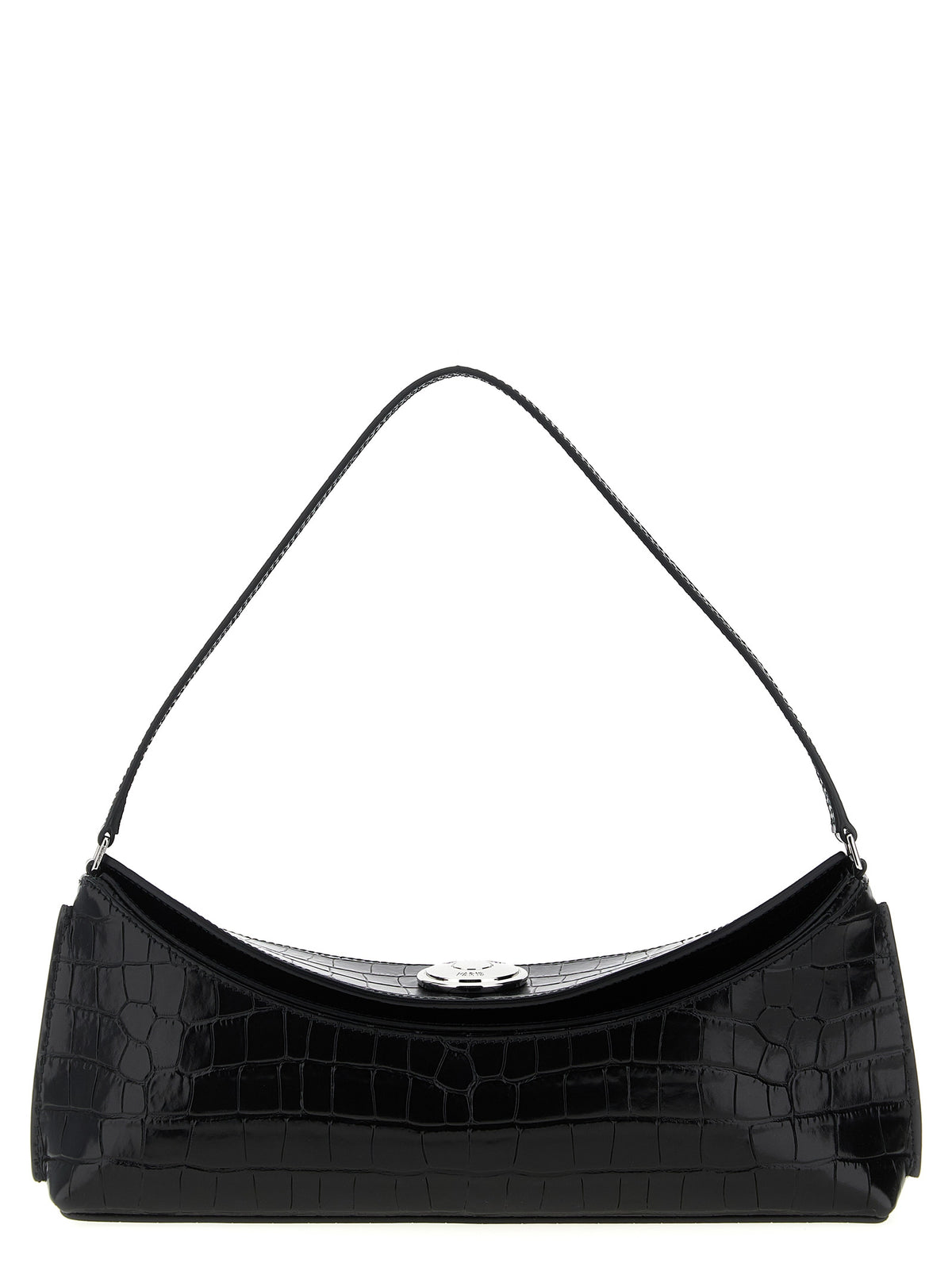 Schwarze Kalbsleder-Schultertasche