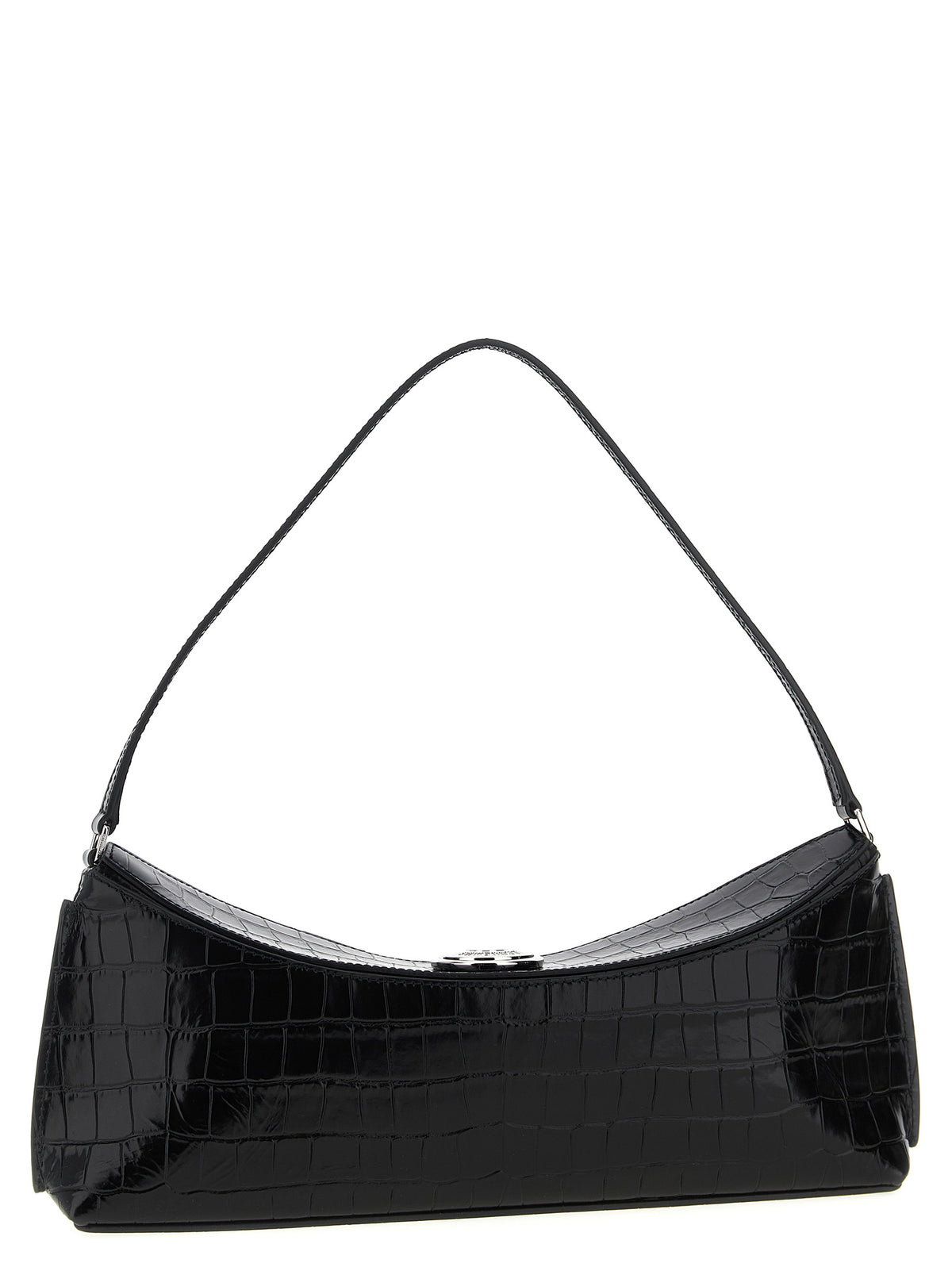 Schwarze Kalbsleder-Schultertasche