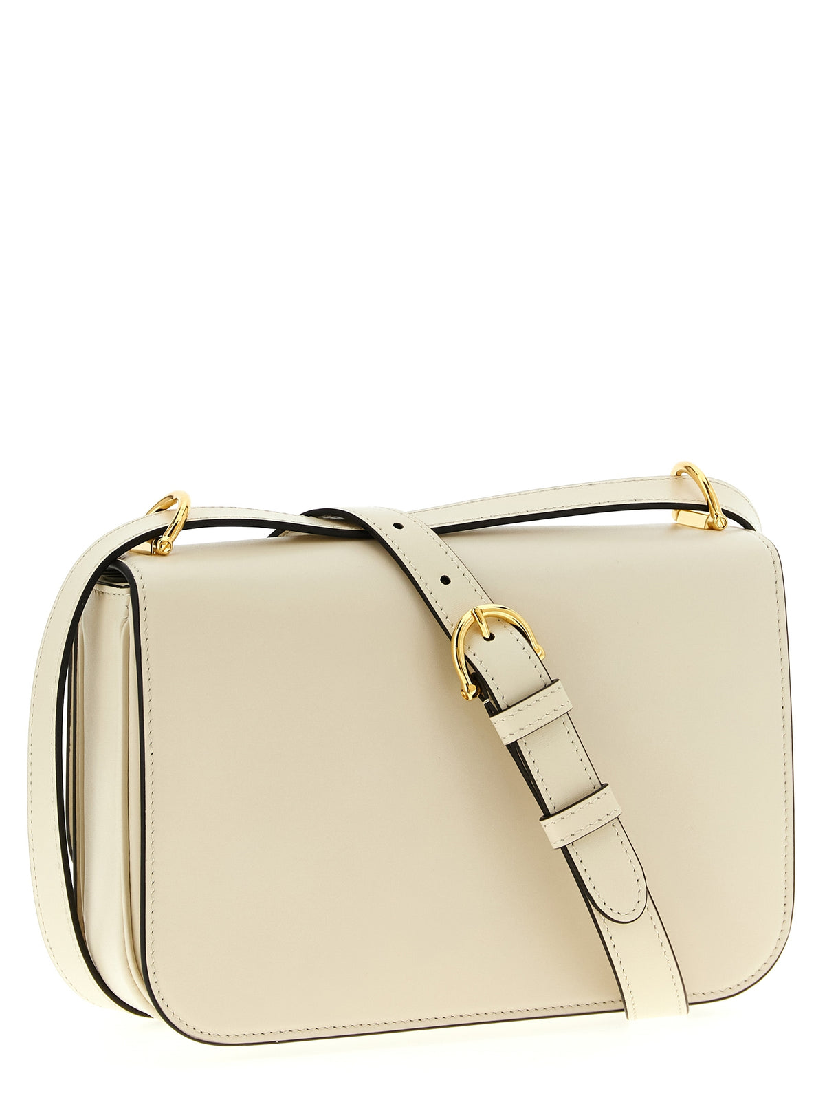 White calfskin shoulder bag