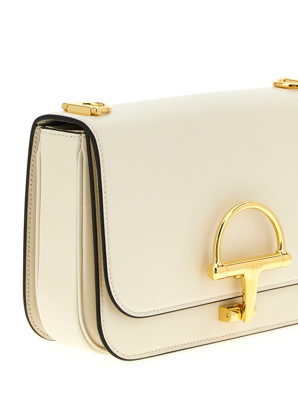 White calfskin shoulder bag