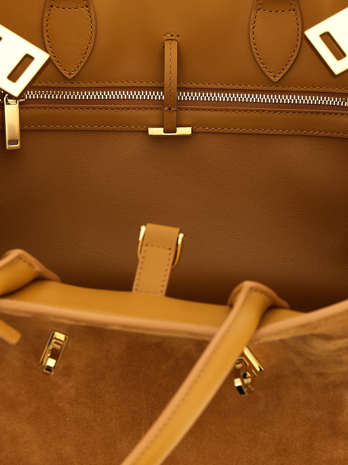 Beige Ziegenleder Handtasche
