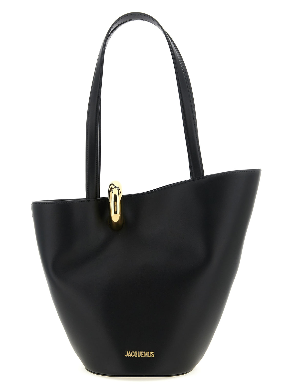 Black cowhide leather shoulder bag
