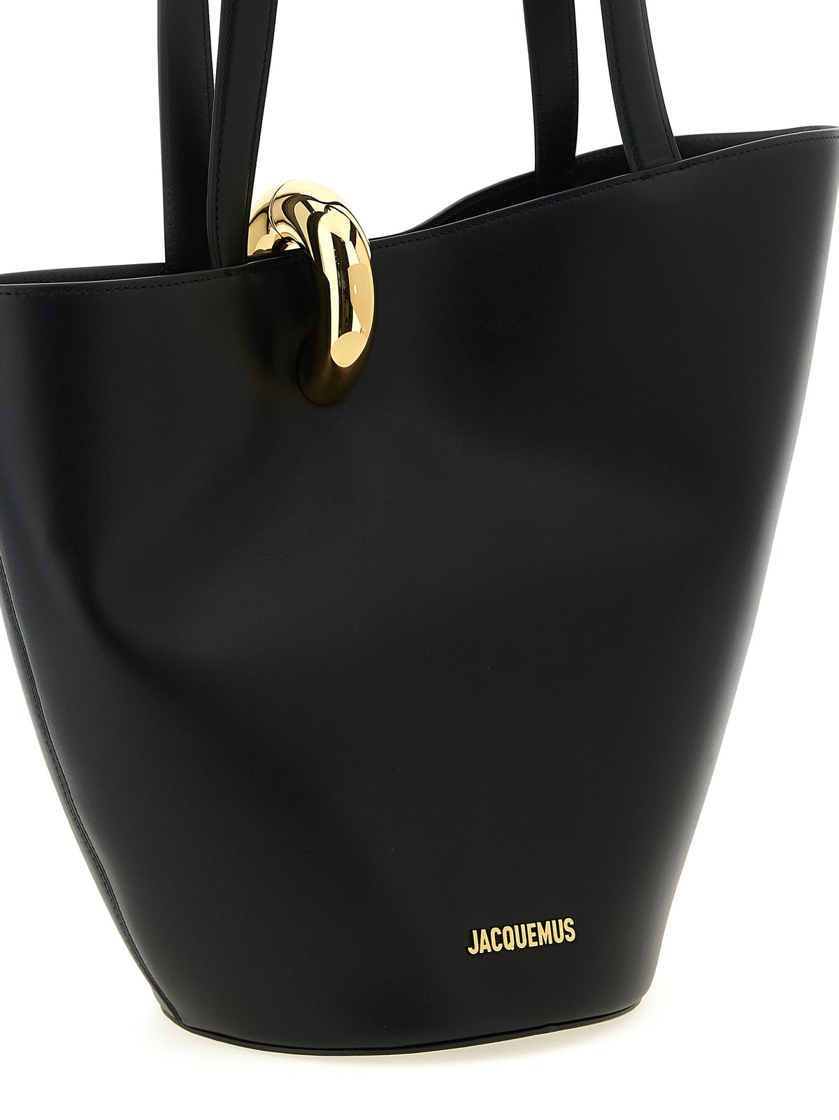 Black cowhide leather shoulder bag