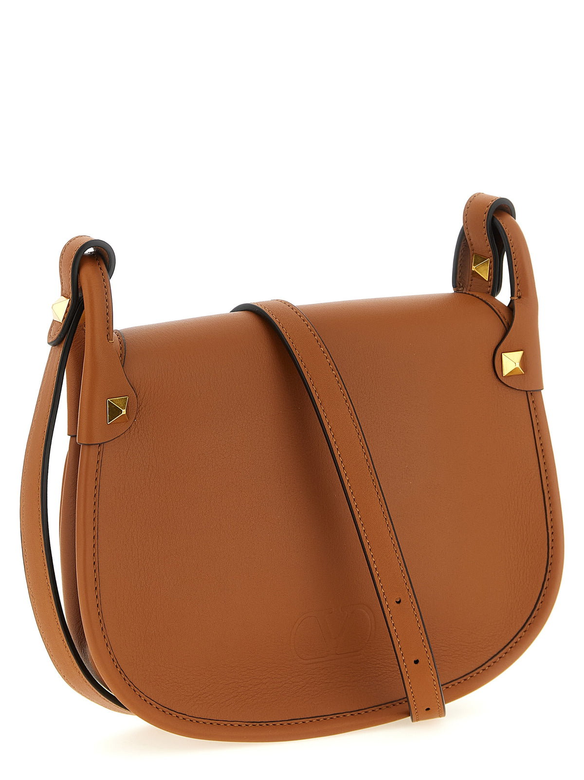 Brown Calfskin Leather Women's Crossbody Bag