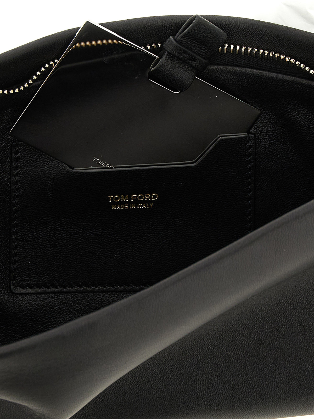 Schwarze Lammleder-Clutch