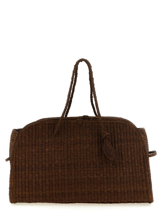 Braune Raffia-Tragetasche