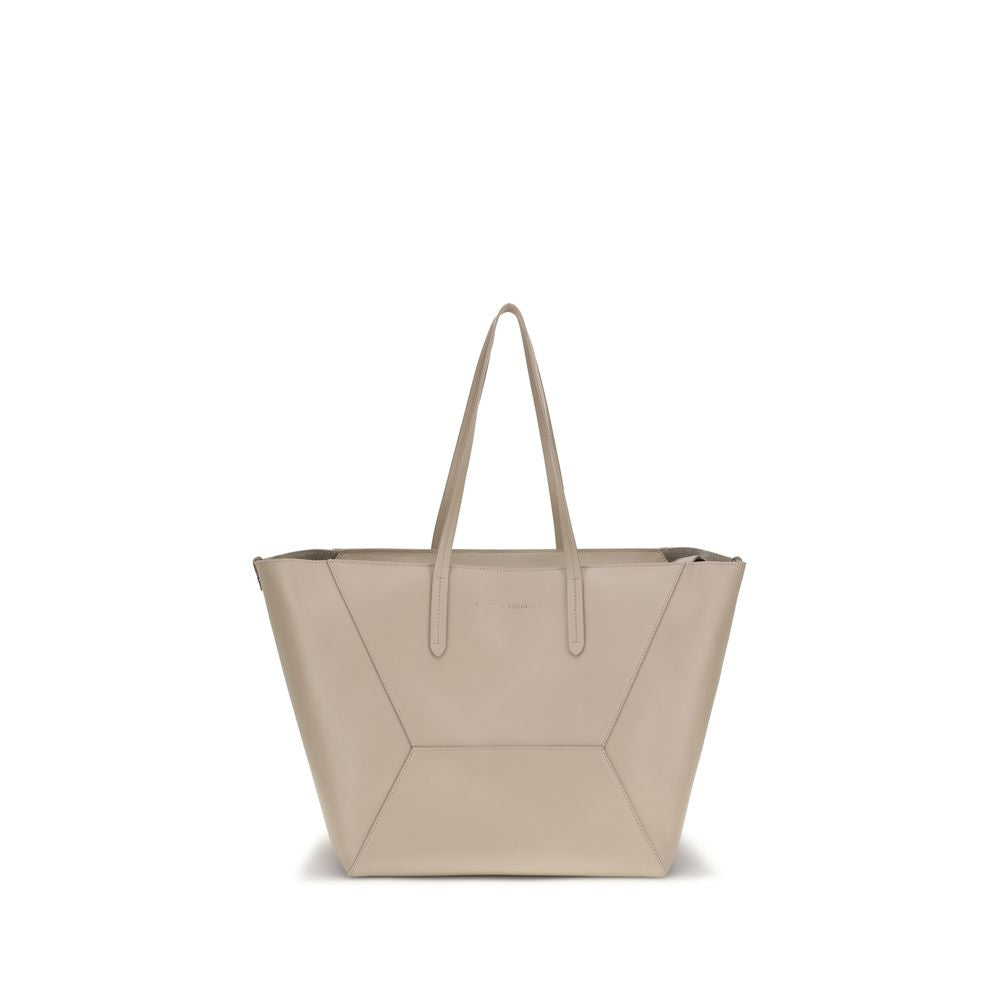 Beige Calf Leather Bos Taurus Handbag
