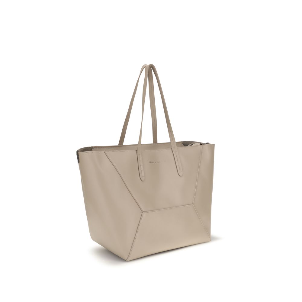 Beige Calf Leather Bos Taurus Handbag