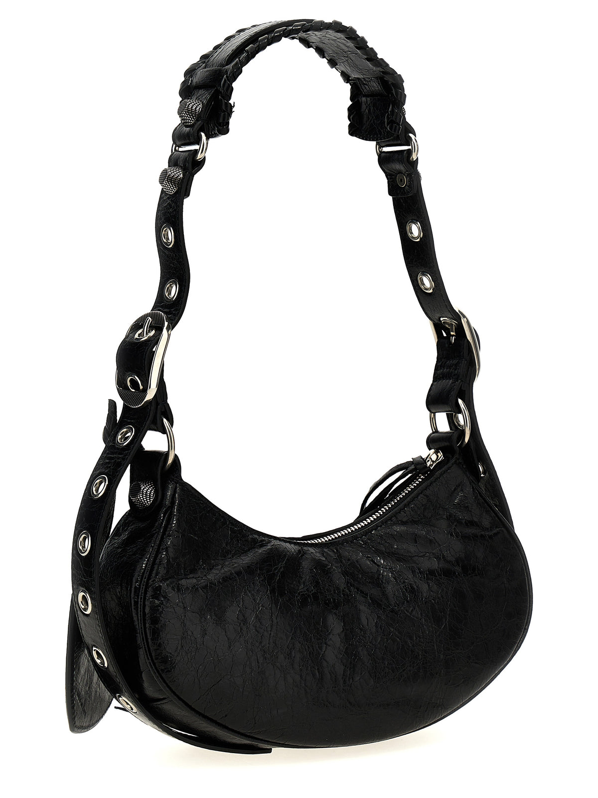 Schwarze Umhängetasche aus Lammleder