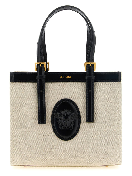 Beige linen tote bag