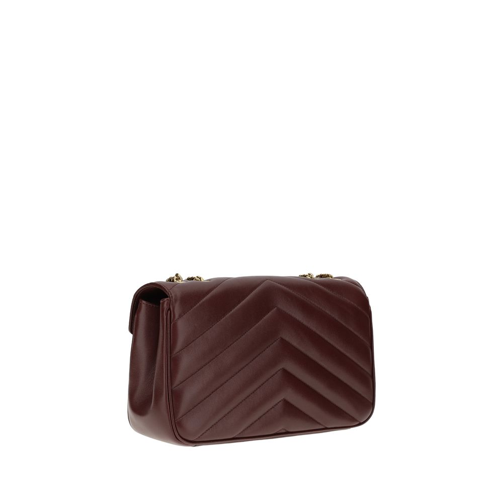 Shoulder bag in burgundy lamb leather Ovis Aries Aries