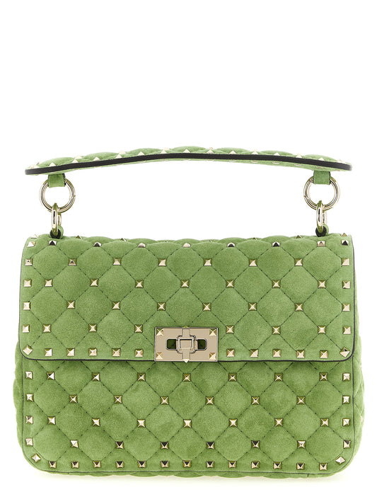 Two-tone calf leather shoulder bag