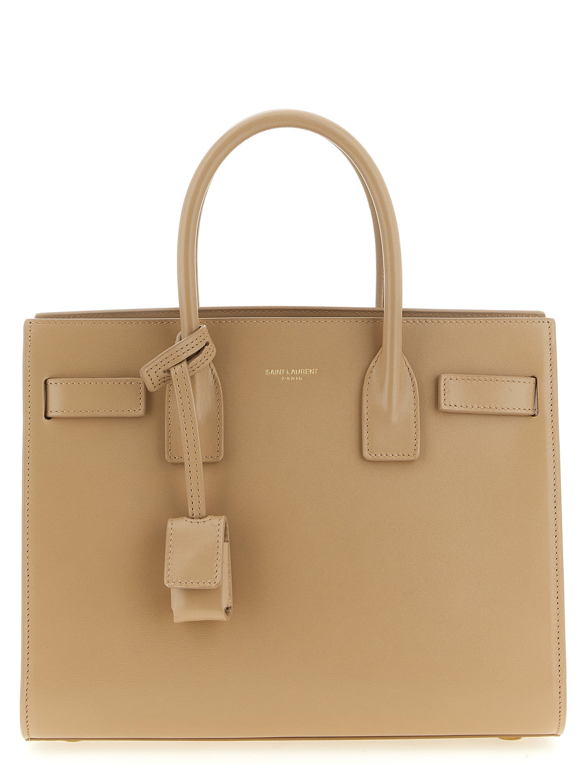 Beige calfskin handbag