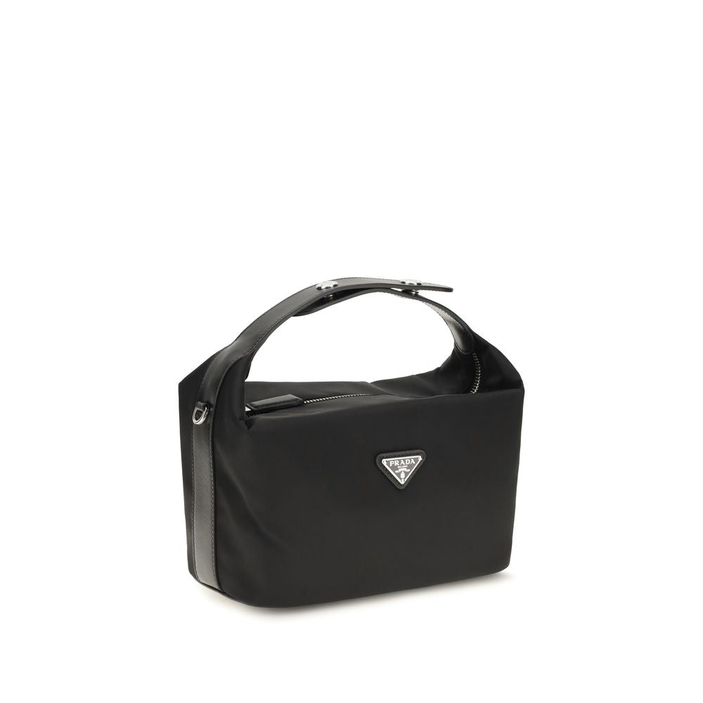 Schwarze Schultertasche aus recyceltem Polyamid