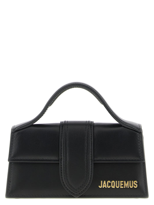 Black calf leather handbag