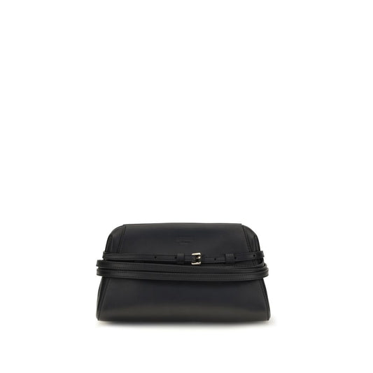 Black goatskin messenger bag