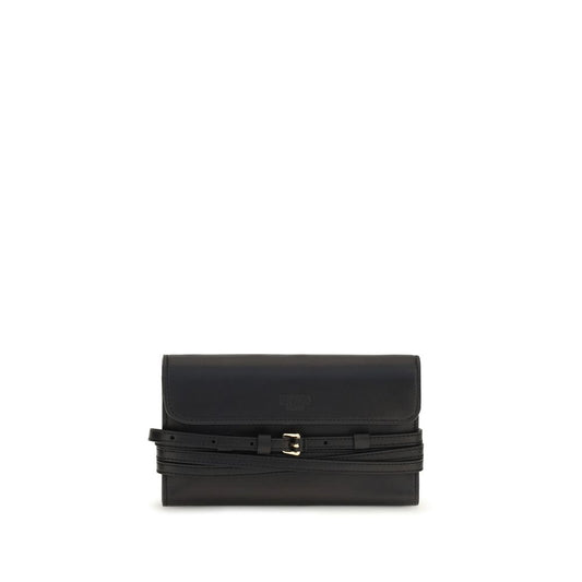 Black goatskin messenger bag