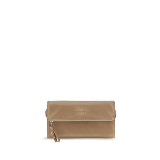 Beige Calf Leather Bos Taurus Wallet
