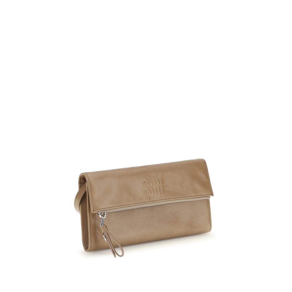 Beige Calf Leather Bos Taurus Wallet
