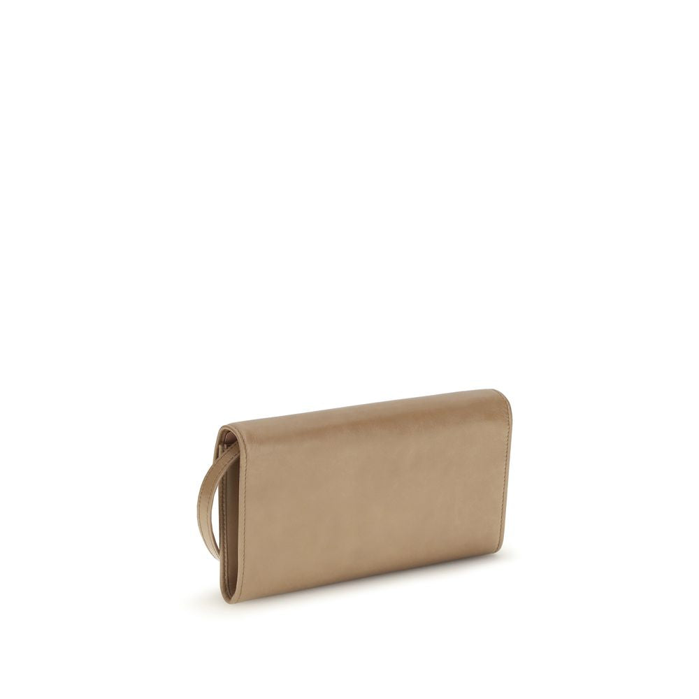 Beige Calf Leather Bos Taurus Wallet