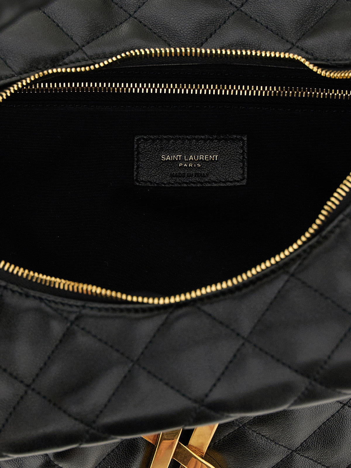 Schwarze Lammleder-Schultertasche