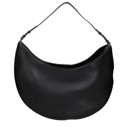 Black leather shoulder bag