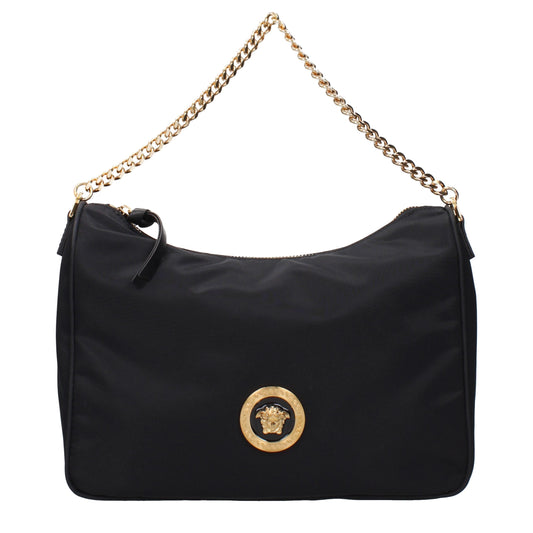Black fabric handbag