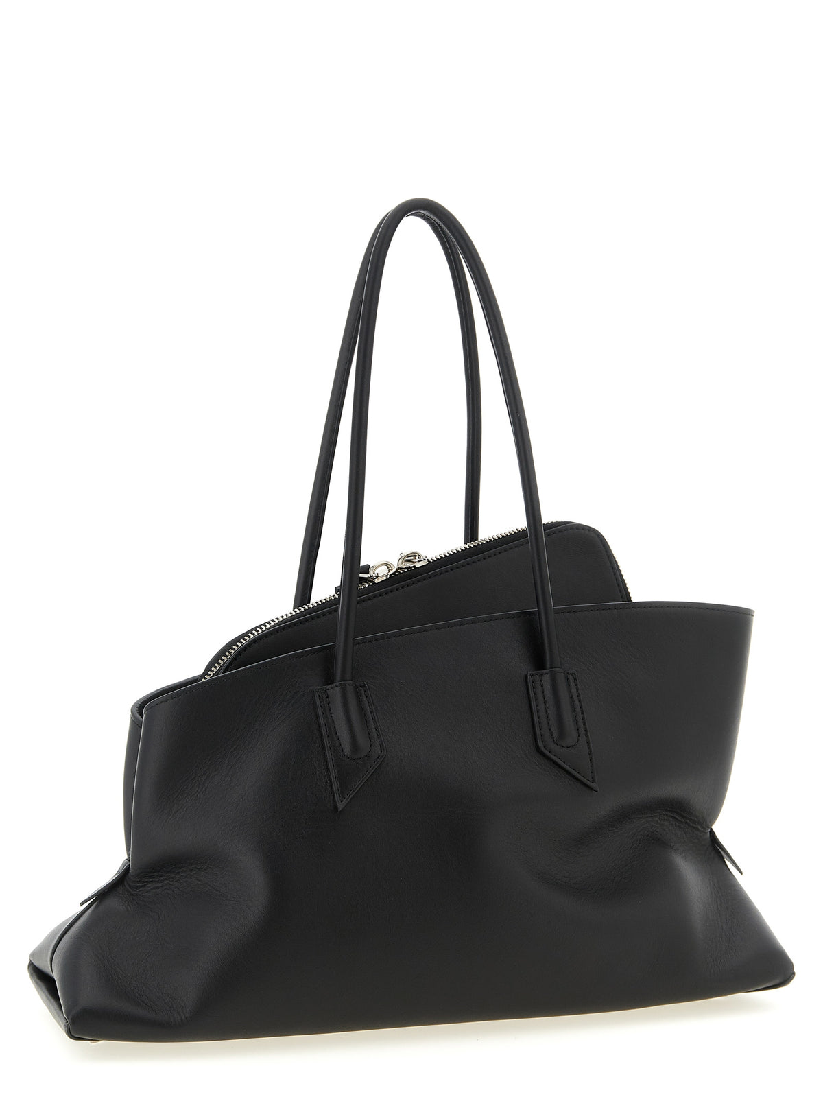 Schwarze Kalbsleder-Schultertasche