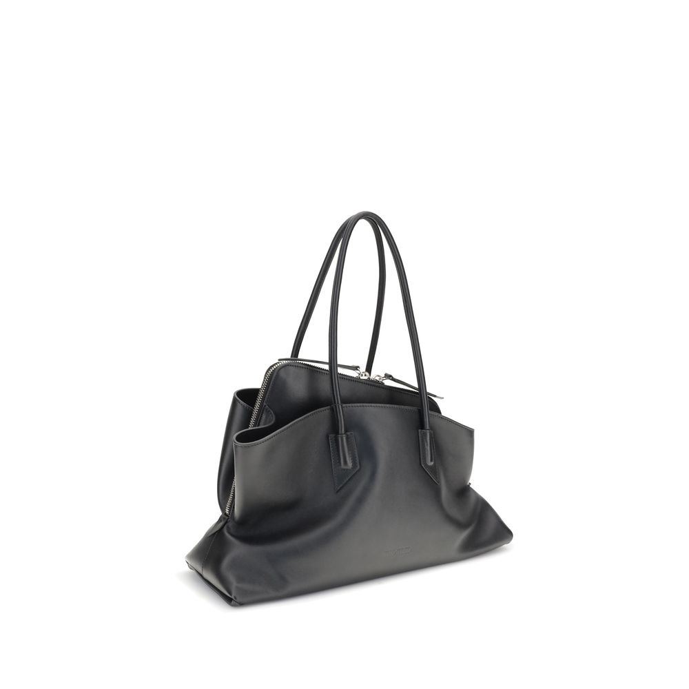 Black Bos Taurus Calf Leather Shoulder Bag