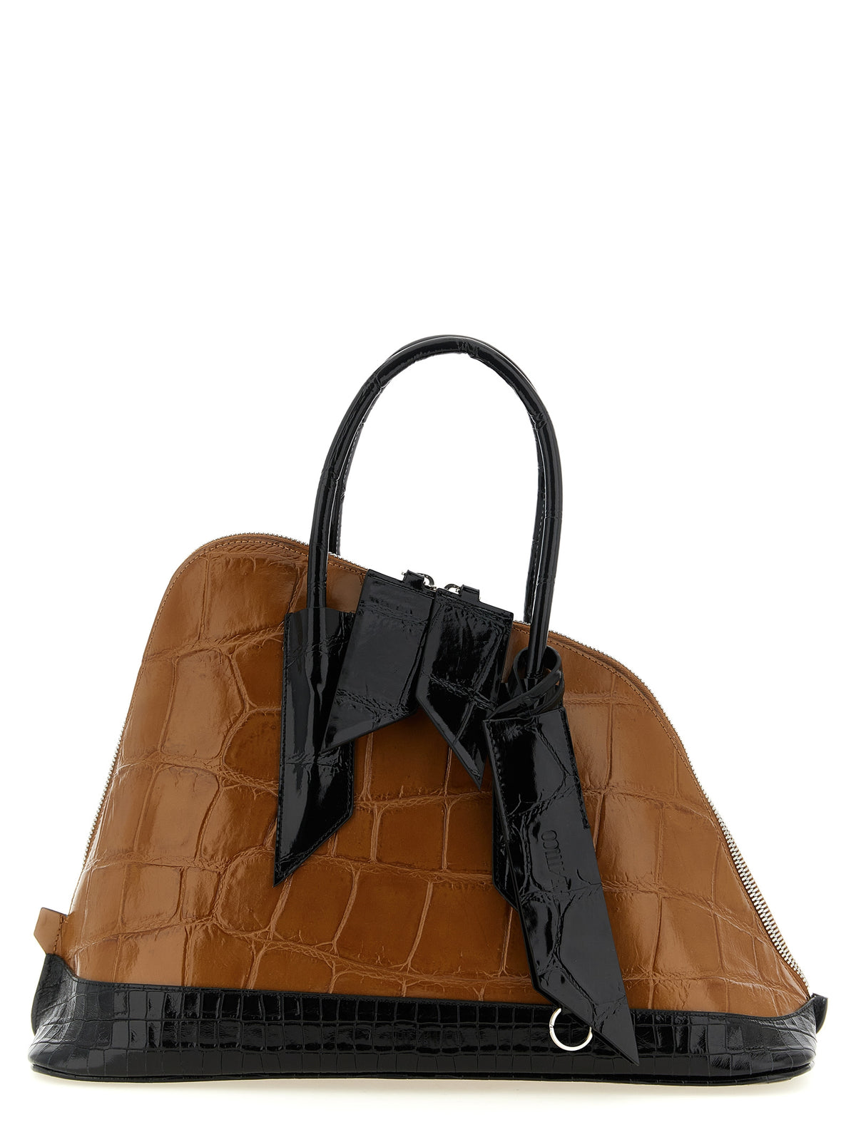 Brown calf leather Bos Taurus handbag