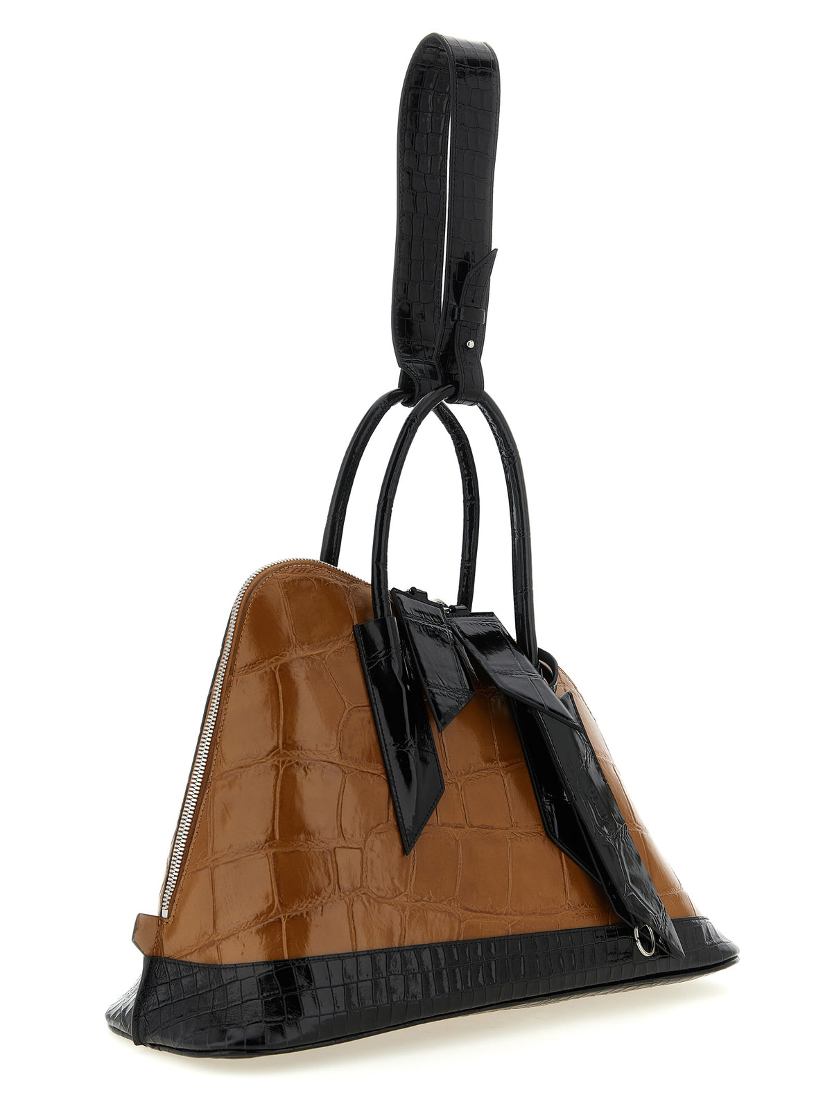 Brown calf leather Bos Taurus handbag
