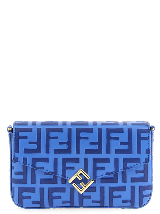 Blue calfskin card holder