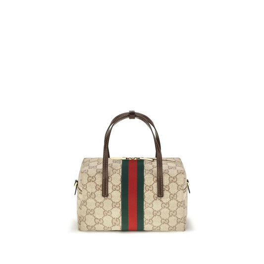 Beige Stoff-Handtasche