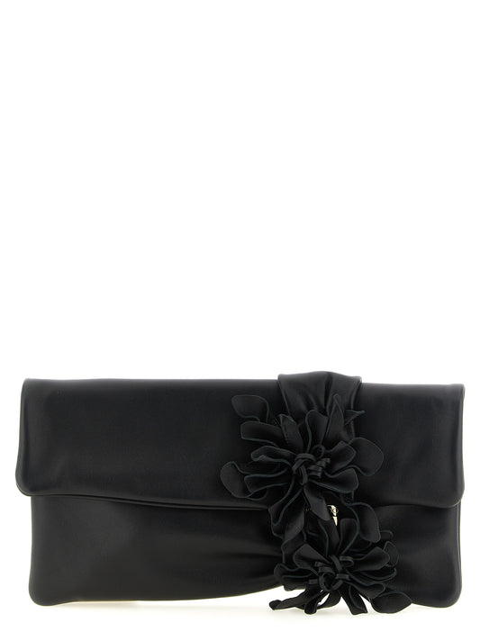 Black lambskin clutch