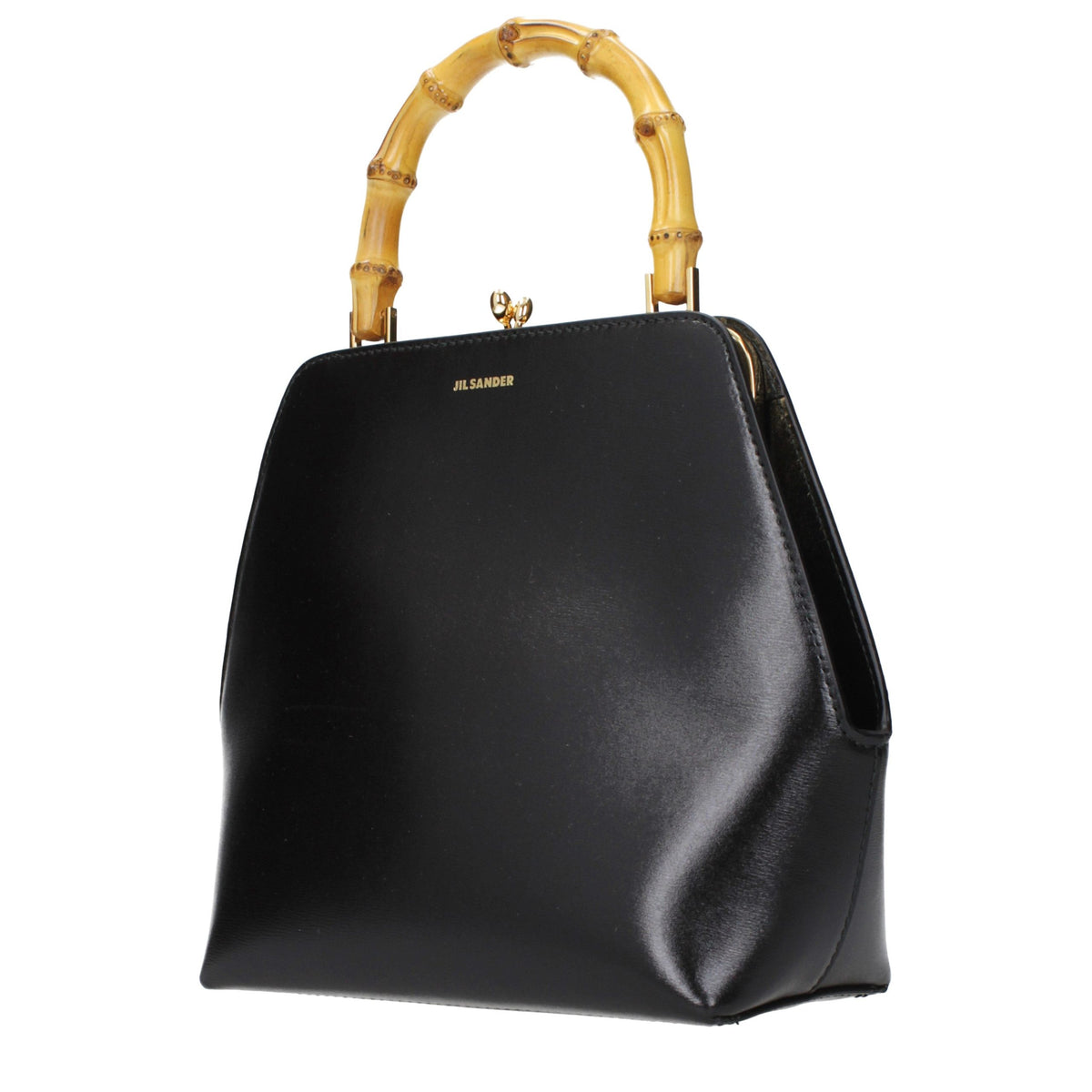 Schwarze Lederhandtasche