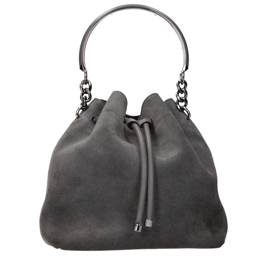 Graue Lederhandtasche