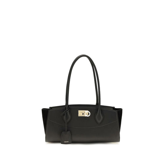 Black Bos Taurus Calf Leather Shoulder Bag