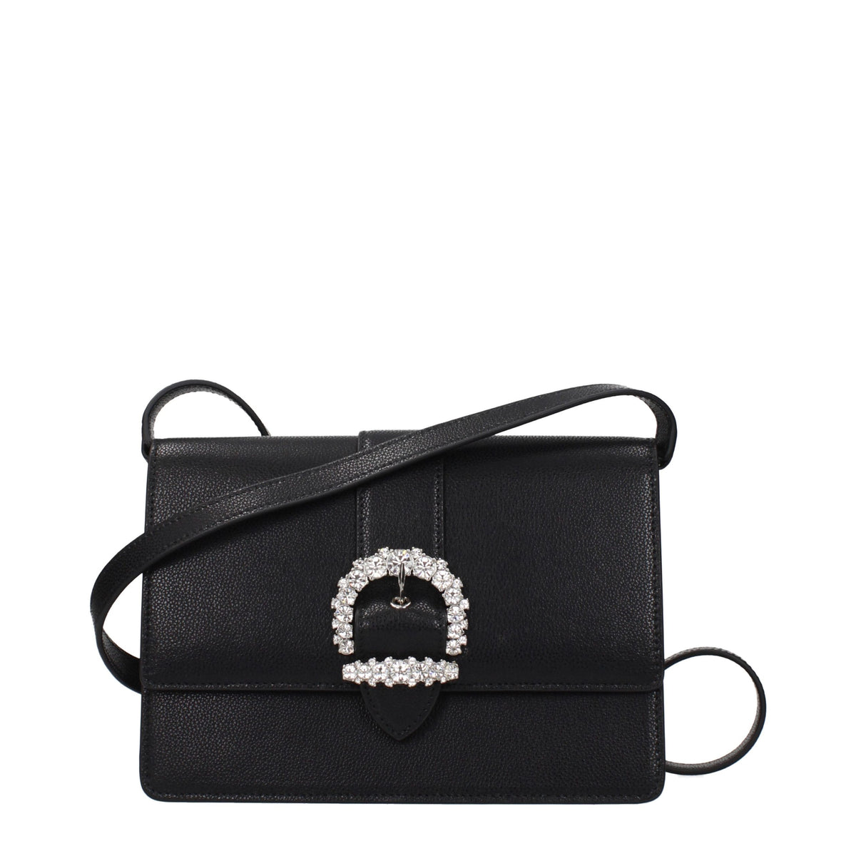 Black leather shoulder bag