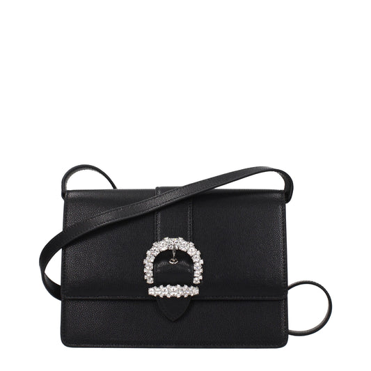 Black leather shoulder bag