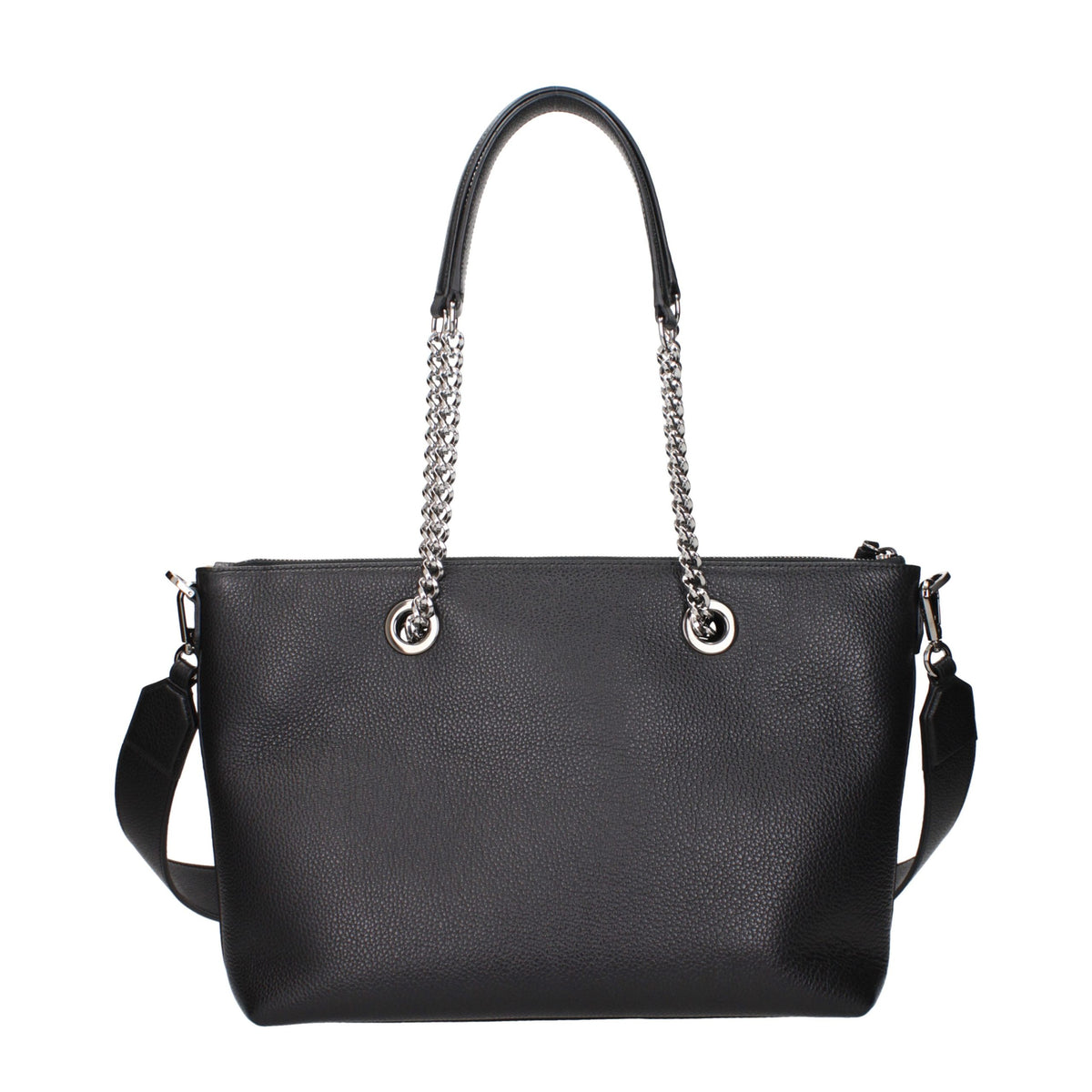 Black leather shoulder bag