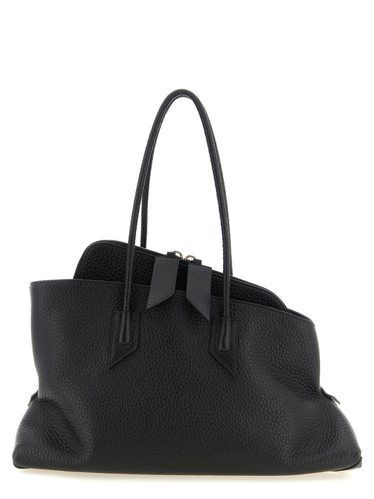 Black Cowhide Leather Shoulder Bag