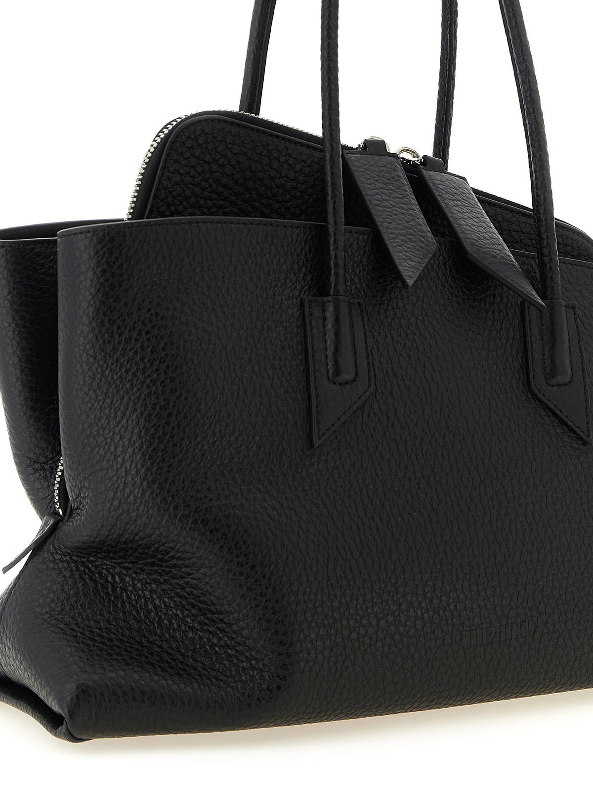 Schwarze Schultertasche aus Rindsleder