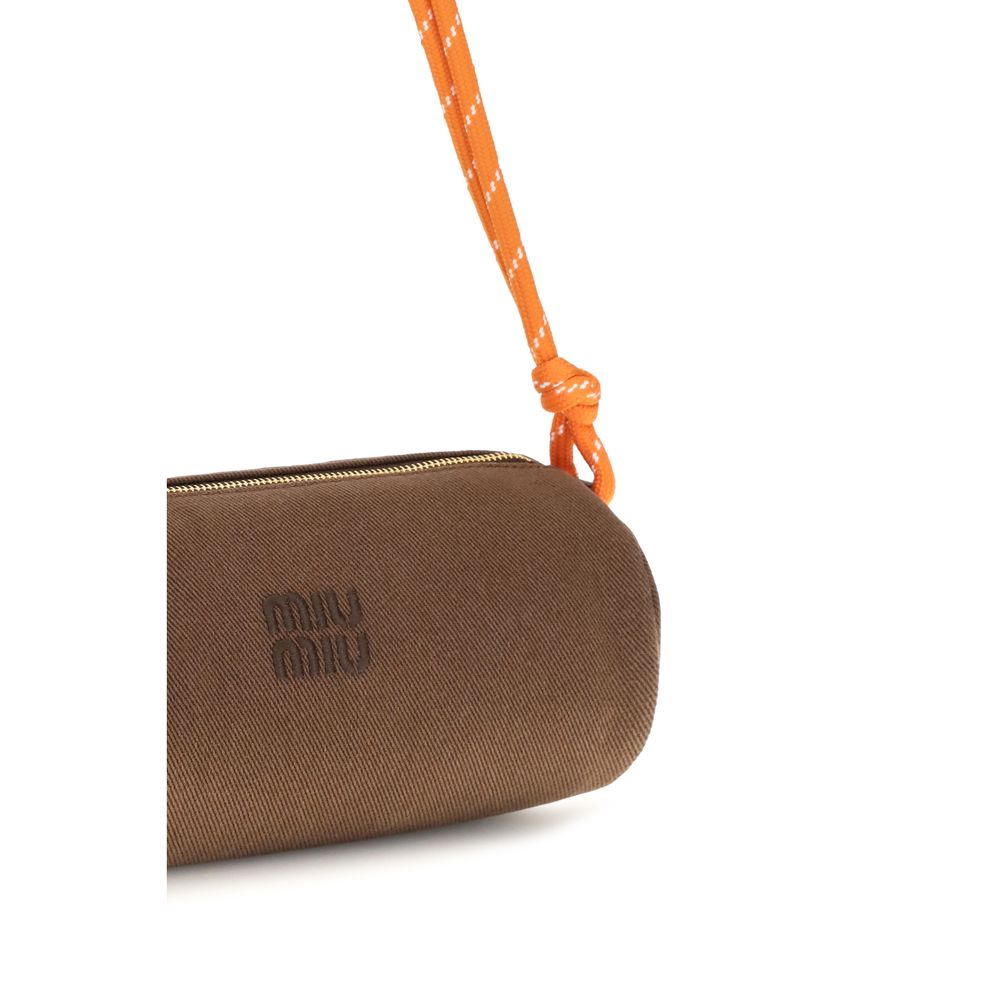 Brown cotton wallet