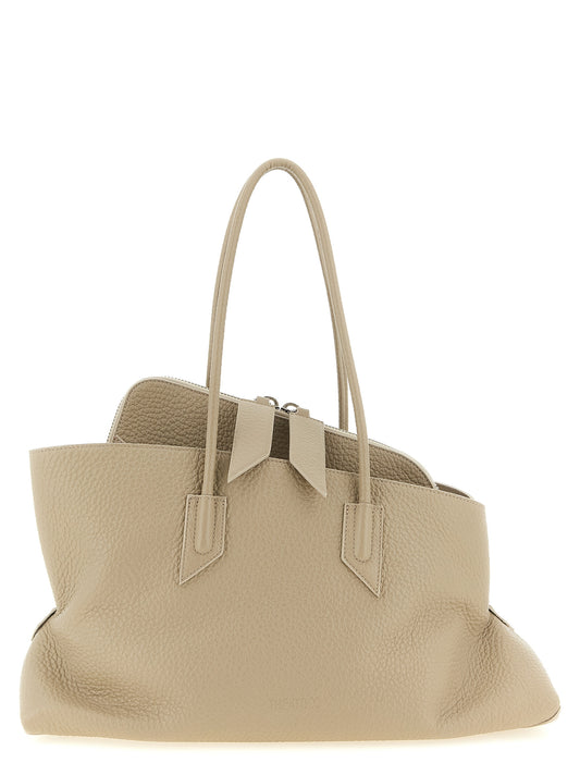 Beige Kalbsleder Schultertasche