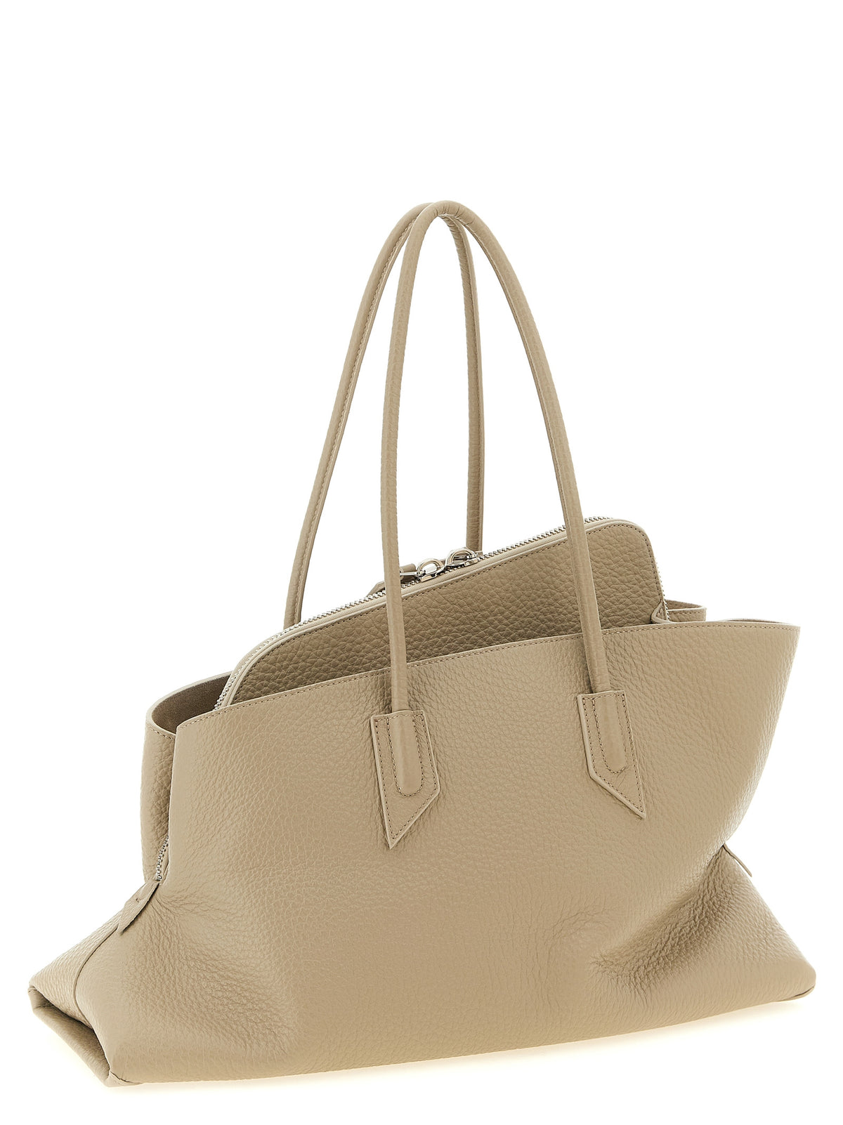 Beige Kalbsleder Schultertasche