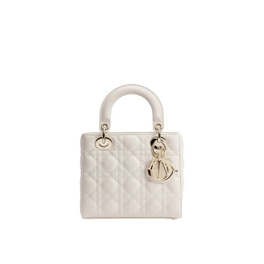 Weiße Lammleder-Handtasche