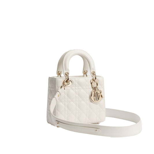 Weiße Lammleder-Handtasche