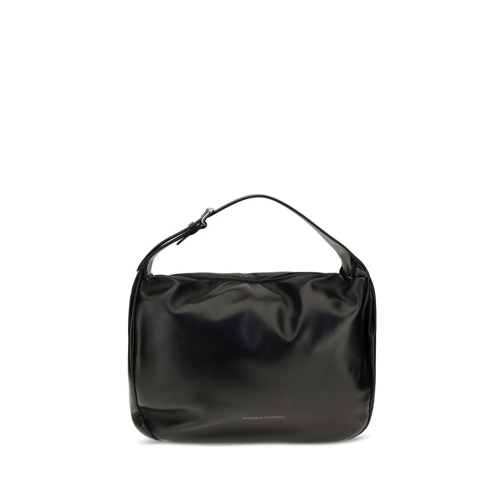Black Bos Taurus Calf Leather Shoulder Bag