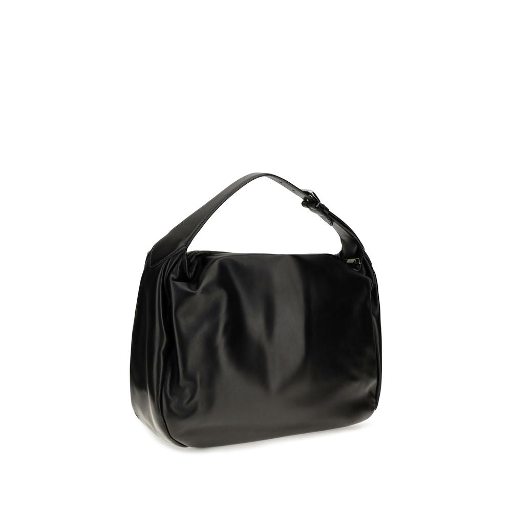 Black Bos Taurus Calf Leather Shoulder Bag