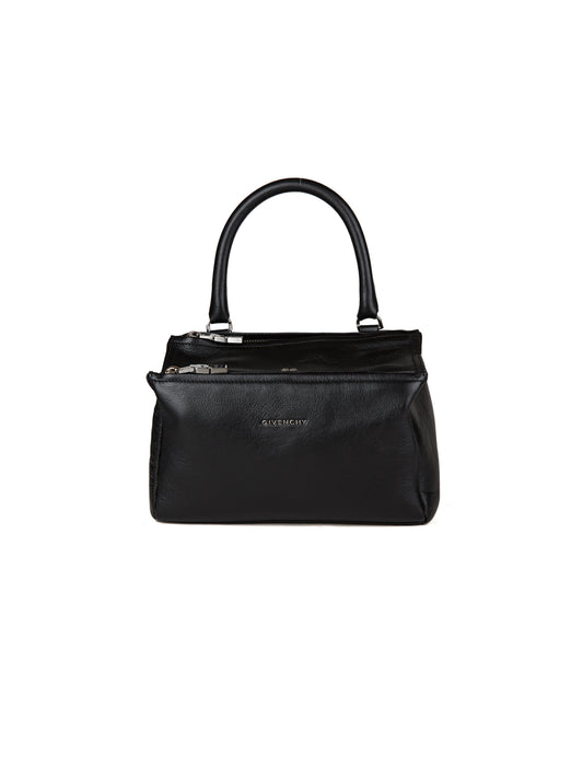 Black calf leather handbag